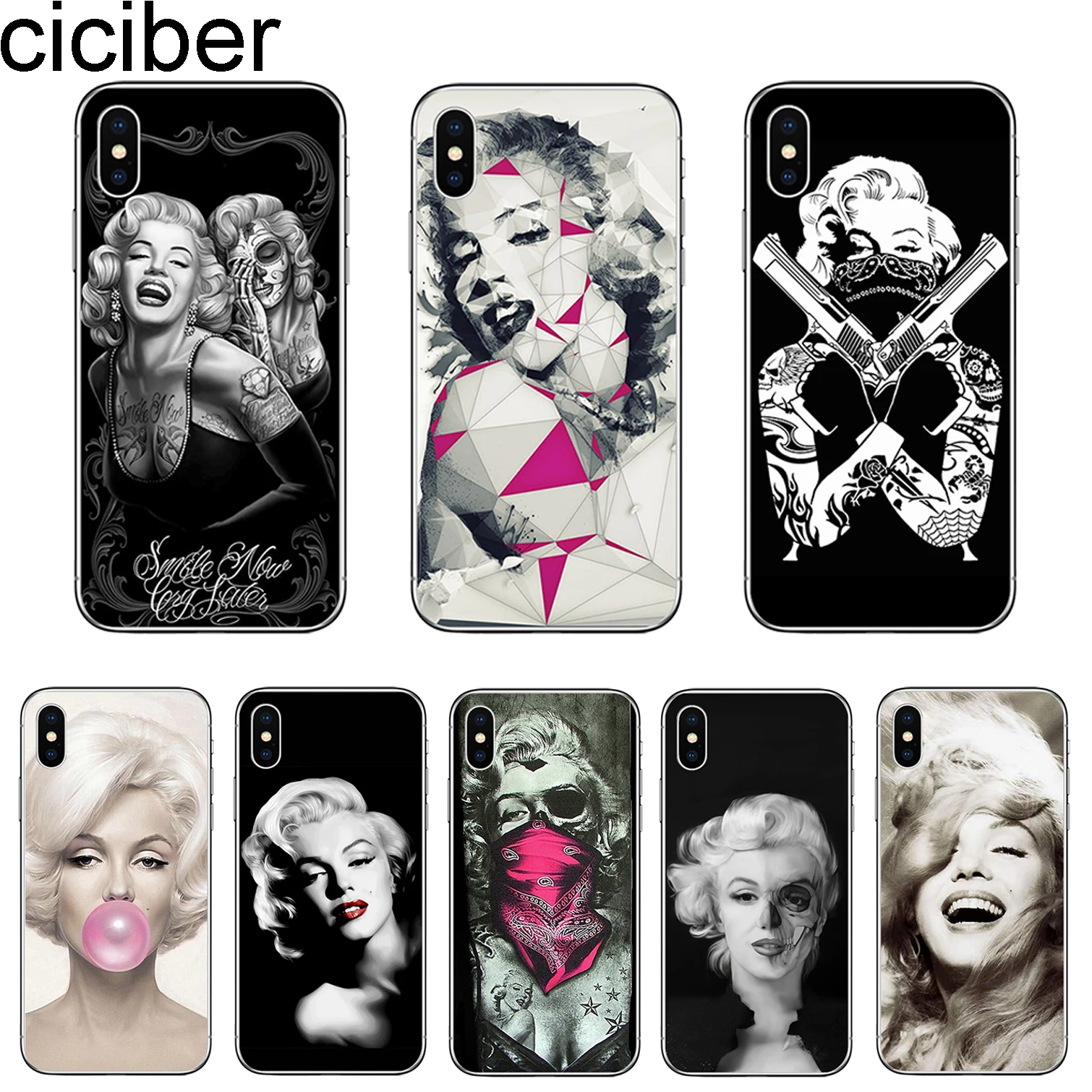Ciciber для iphone 11 Pro Max Мэрилин Монро Одри Хепберн iPhone 7 Чехол 8 6S Plus X XR XS чехол телефона