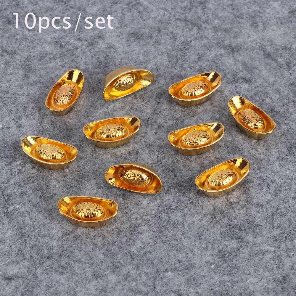 10 шт./компл. украшение из китайского золота в виде листка на удачу Yuanbao Fengshui