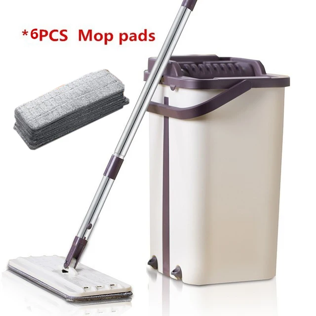 8PCS Mop pads Волшебная Автоматическая вращающаяся швабра с ведром, ручная стирка, микрофибра, чистящая ткань для дома, кухни, деревянного пола, ленивый очиститель, инструменты - Цвет: 8PCS Mop pads