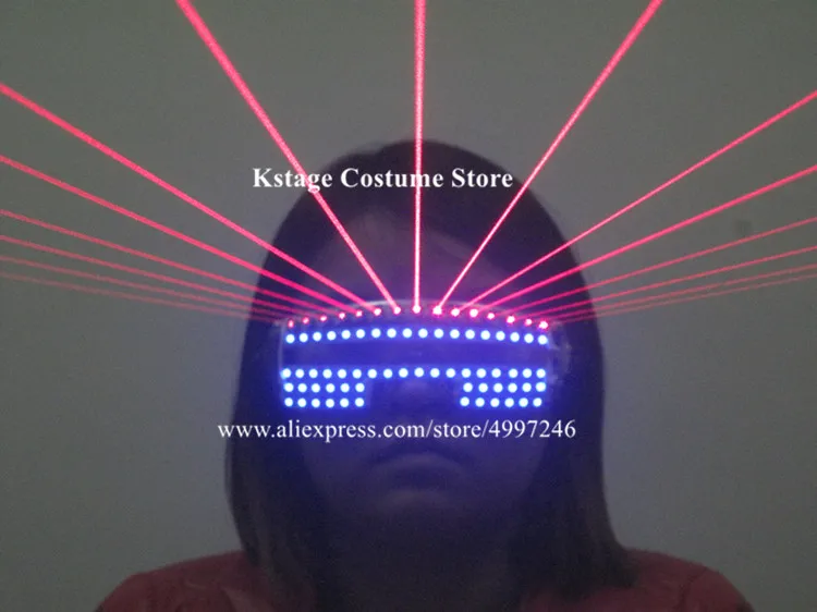 RE05 вечерние танцевальные сцены носит RGB красочные светодиодные очки dj красный лазерный светильник очки робот для мужчин производительность лазерный проектор Светодиодная бутафория