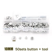 50 sets 10mm snap buttonsmanually install tools boxed accessories metal buttons jeans decorative snaps rvets