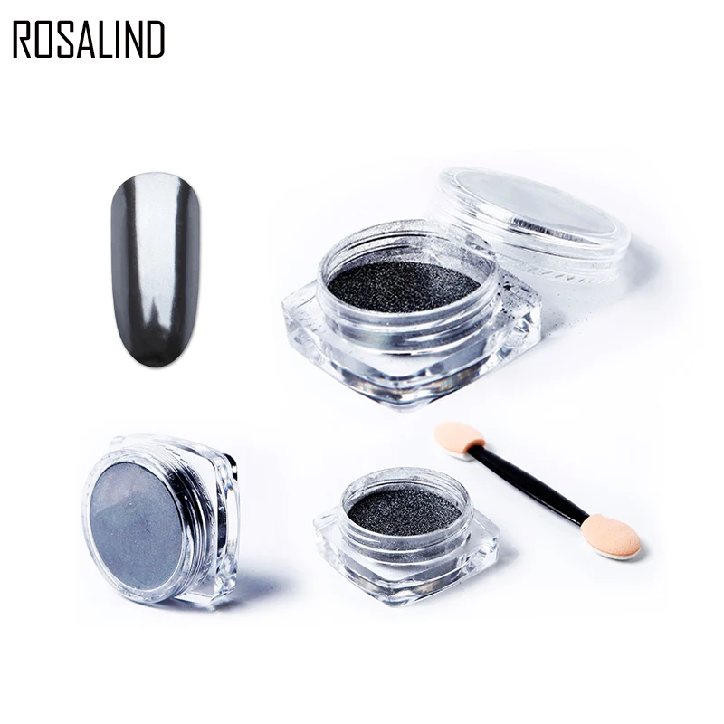 ROSALIND 1 шт. зеркальный блеск для ногтей пигмент порошок г Золотой Черный