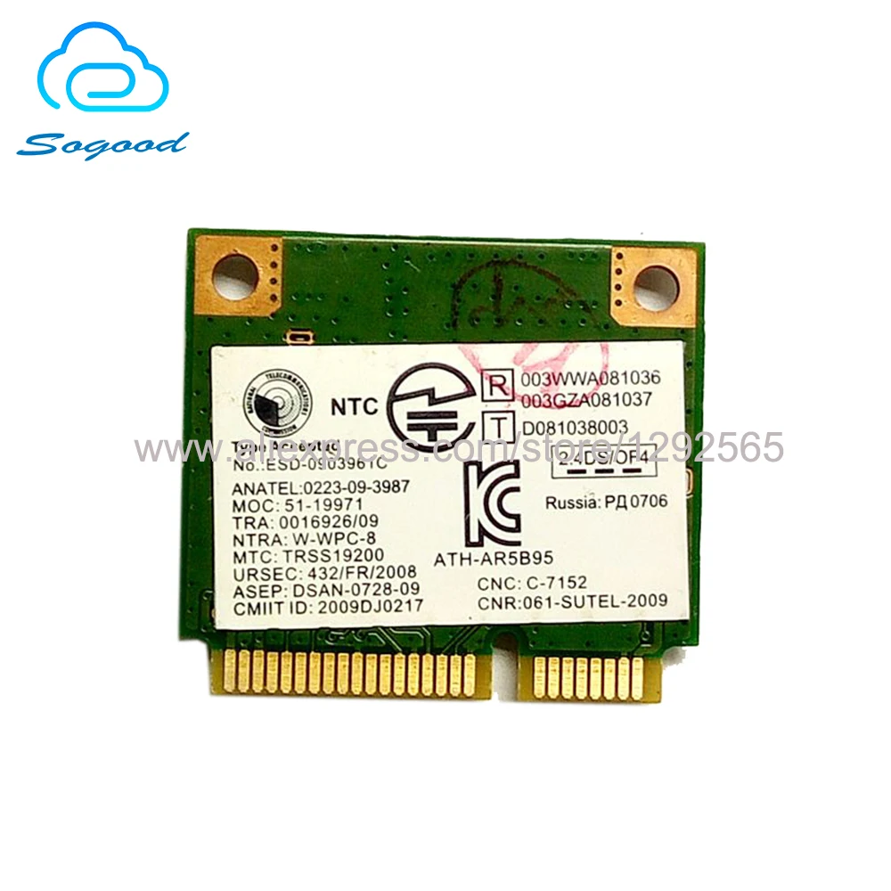 Беспроводной адаптер для ATHEROS AR5B95 AR9285 150 Мбит/с 802.11bgn 2 4G Половина Mini PCI-E карта Lenovo