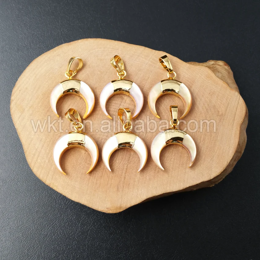 _ Оптовая продажа подвеска в виде натурального желтого маленького полумесяца из