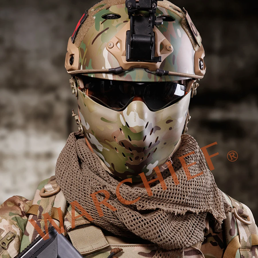 Легкая тактическая полумаска Warchief M07 для страйкбола охоты военвечерние можно