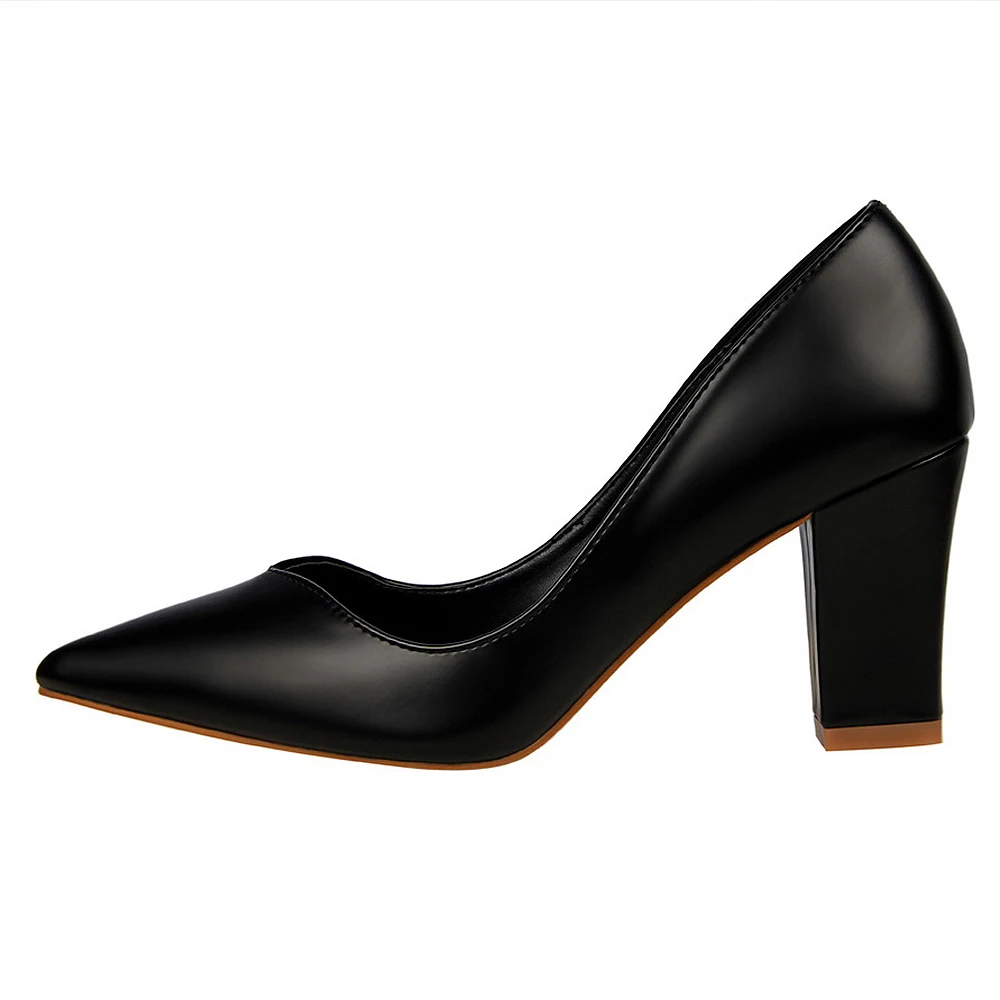 Женские однотонные туфли на высоком каблуке 8 см разноцветные деловые тонкие