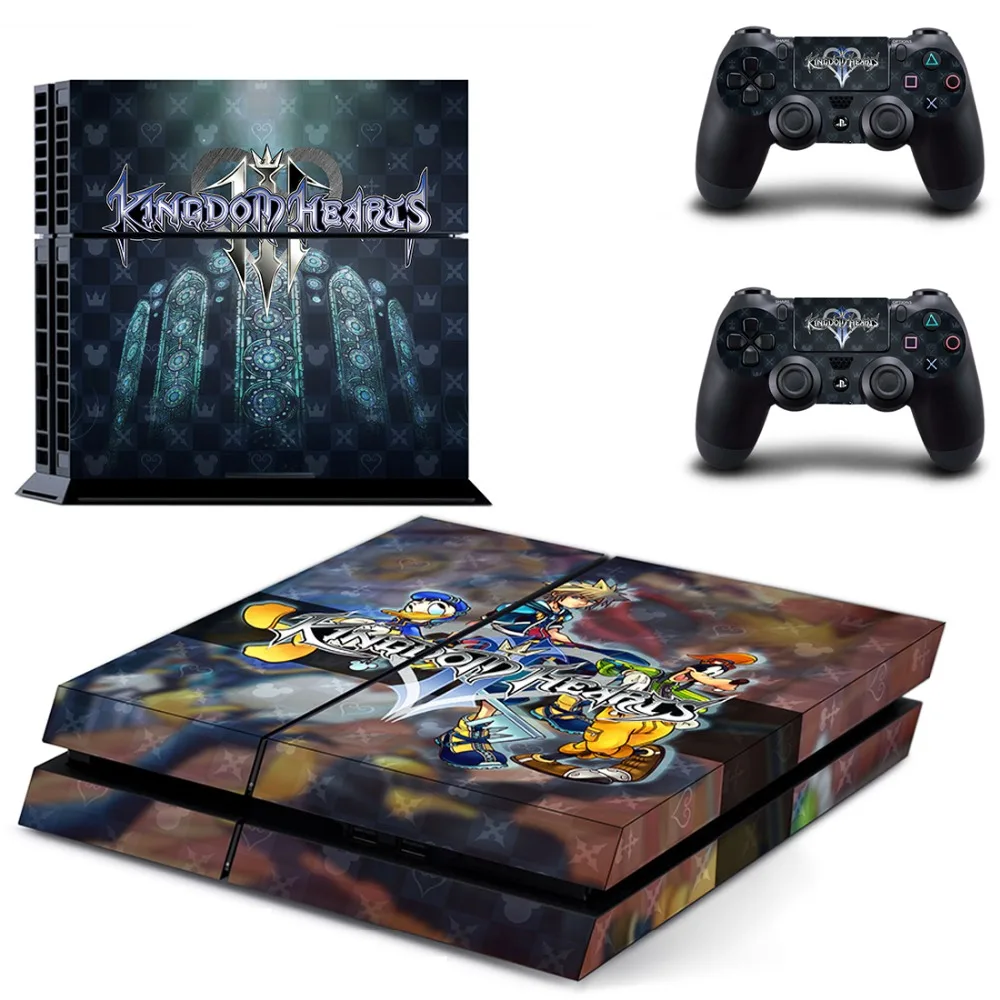 Виниловая наклейка на кожу игровой Kingdom Hearts PS4 для консоли Sony Playstation 4 и 2