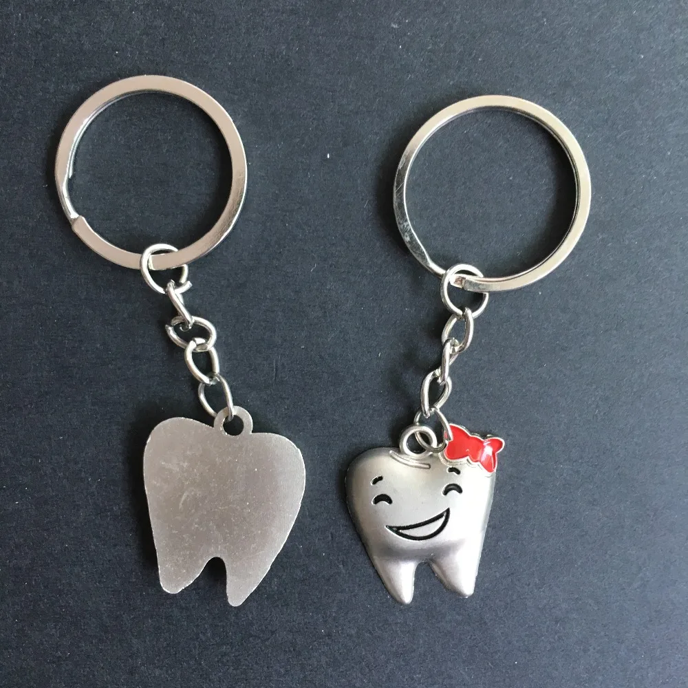 100 пар/лот брелок для ключей с зубами из мультфильма украшение стоматолога
