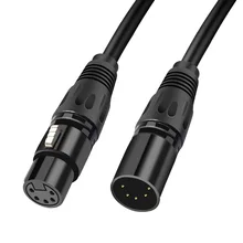 High Quality 5 Pin XLR Audio Cable 5P XLR to XLR 5Pin Male to Female 16*0.18/OFC *4C+BC+BC 80*0.1/TC OD6.0 PVC