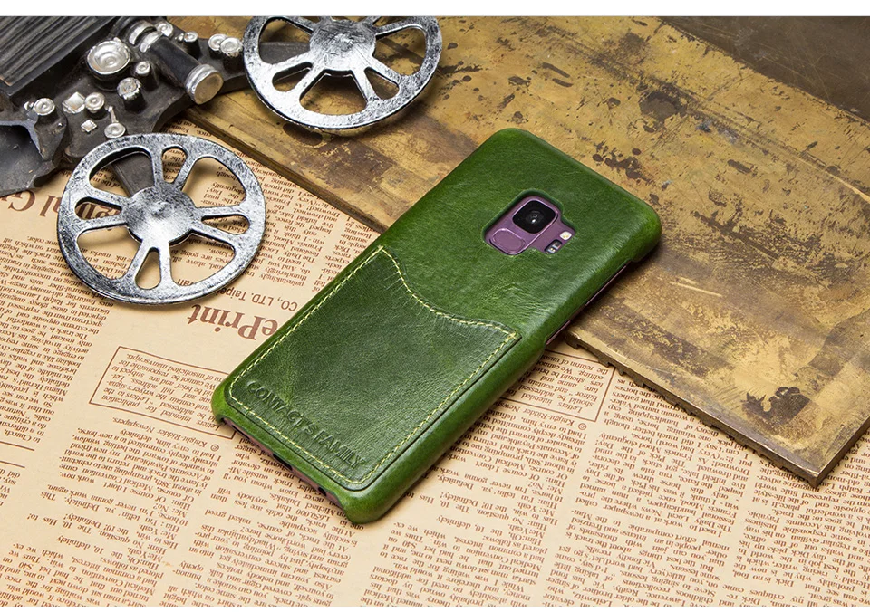 Обувь из натуральной кожи с отделением для карт чехол для samsung Galaxy S9 подставка держатель чехол для samsung Galaxy S9 противоударный Для мужчин Бизнес задняя крышка