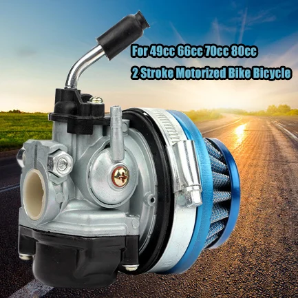 Для 49cc 66cc 70cc 80cc 2 тактный карбюратор воздушный фильтр Carb fit моторизованный