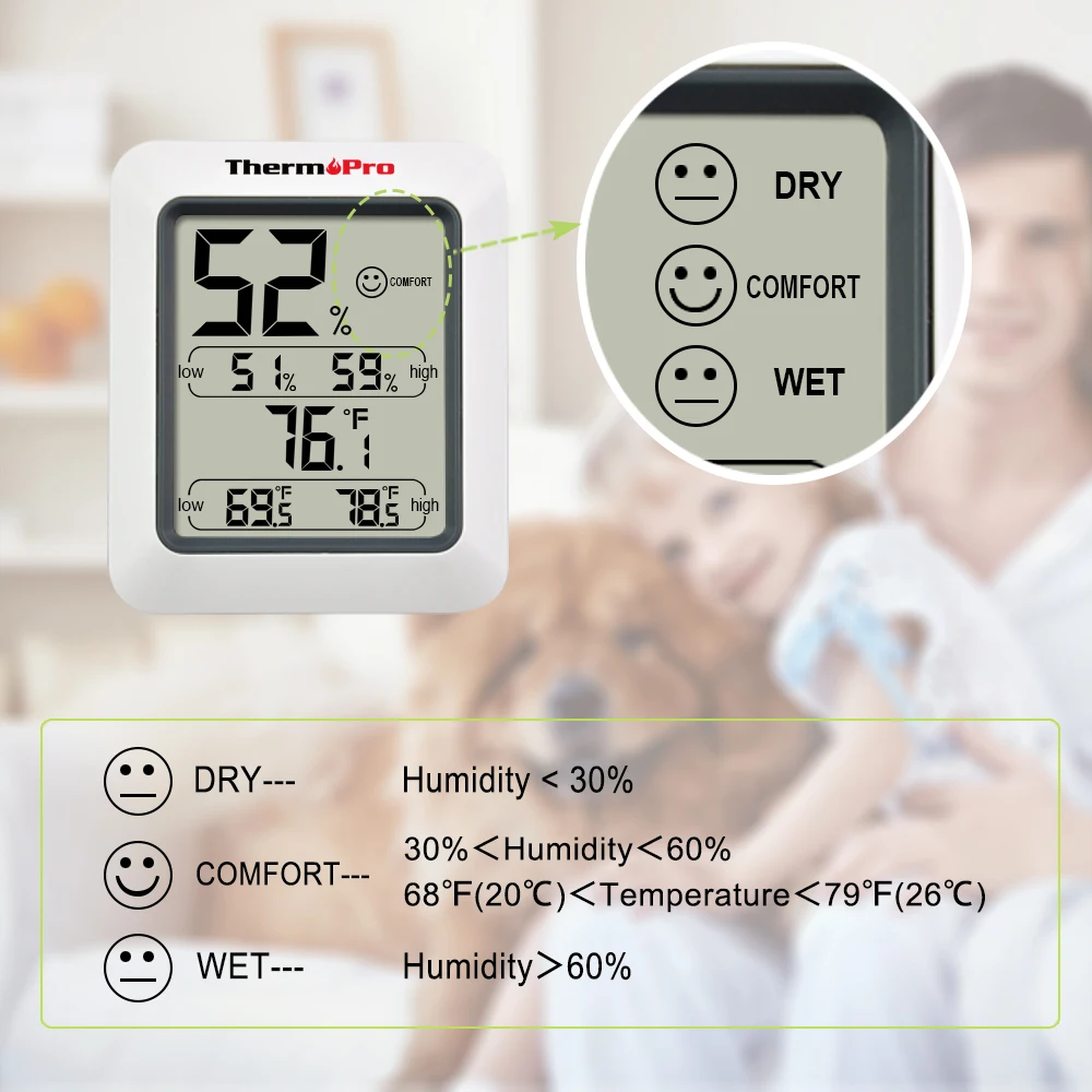 Оригинальная Цифровая метеостанция Thermopro TP50 высокоточный термометр гигрометр