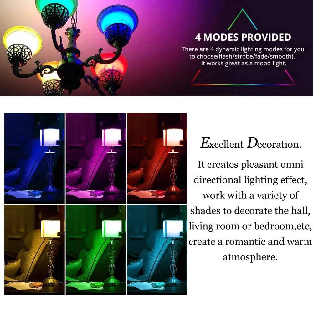 E12 E14 E26 E27 B22 RGB светильник 3 Вт C35 Цвет Изменение светодиодные лампочки канделябры