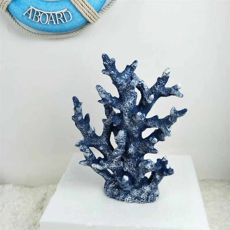 SY000039-blue Творческий Средиземноморский стиль смолы Коралл Настольный Декор Бар крыльцо Аквариум Ландшафтный Декор Искусственный коралл - Цвет: SY000039-blue
