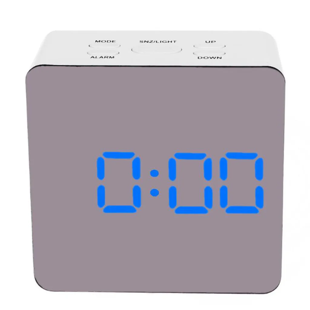 4 вида стилей LED зеркало будильник ночные светильники Многофункциональный