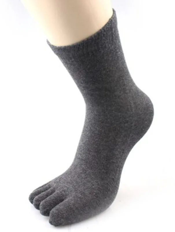 Носки мужские с пятью пальцами дышащие серые черные 1 пара весна-осень | Мужская