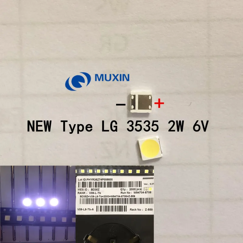LG Innotek светодиодный Светодиодный подсветка высокой мощности Светодиодный 2 Вт 6 в 3535 холодный белый 100 шт. ЖК-подсветка для ТВ приложения