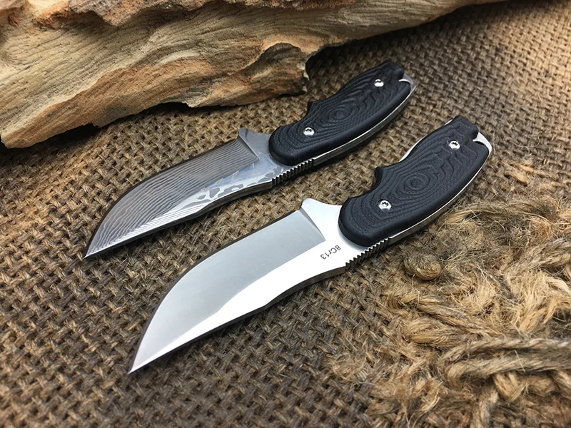 2 варианта! Дамаск шеи Ножи G10 Ручка спасения выживания карманный инструментов