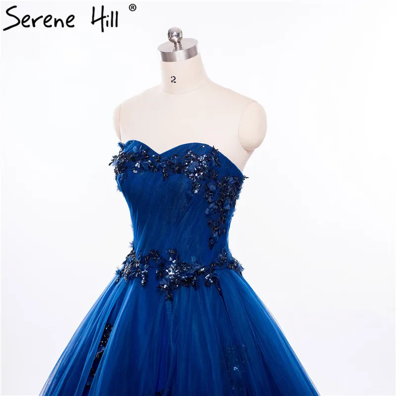 2021 настоящая фотография Роскошные ярко синие вечерние платья Свадебные Robe De Mariage