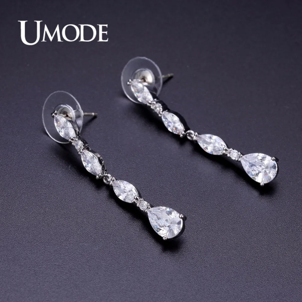 Женские винтажные длинные серьги UMODE свадебные с фианитами ювелирные изделия