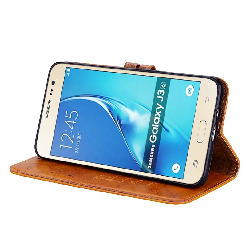 Роскошный защитный чехол-книжка из искусственной кожи чехол для samsung Galaxy J3 чехол J320 J320F держатель для Карт Подставка чехол-бумажник чехол для samsung J3 6 J3 Крышка