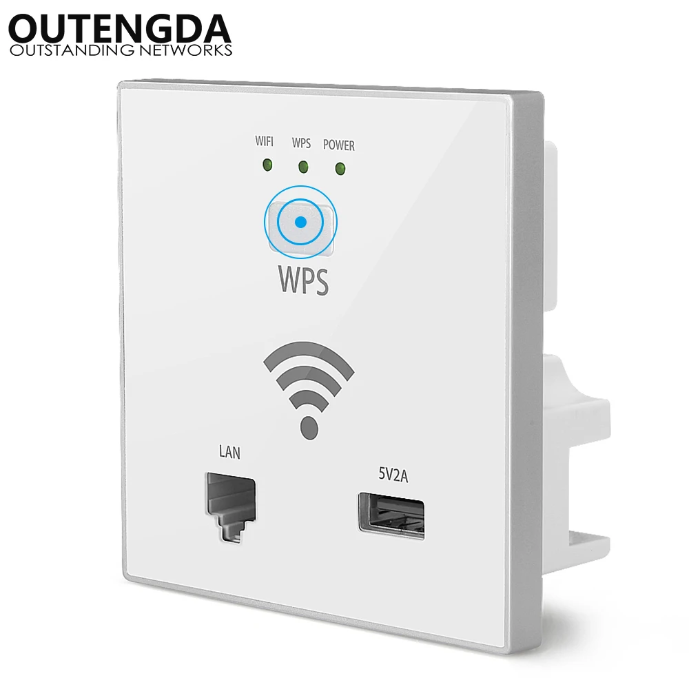 300 Мбит/с в стене AP WiFi точка доступа Беспроводная розетка для отеля Wi-Fi проект поддержка AC управление и RJ45 USB WPS шифрование