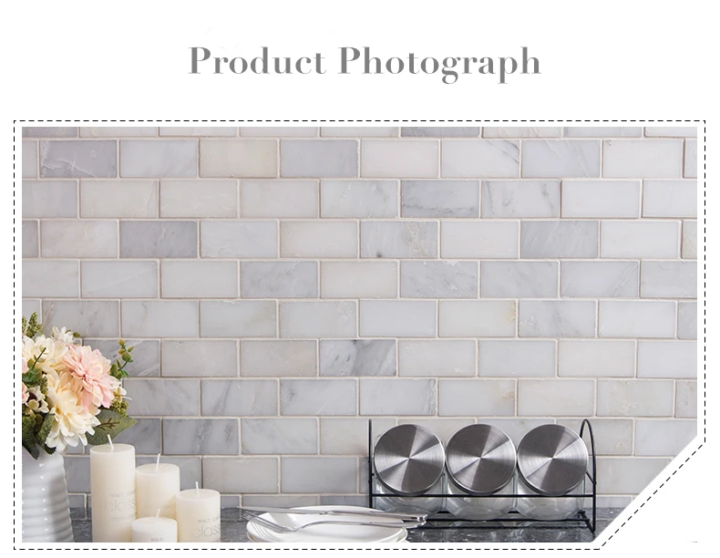 Carrara Белая Серая Мраморная мозаичная плитка для кухни ТВ ванной душа дома