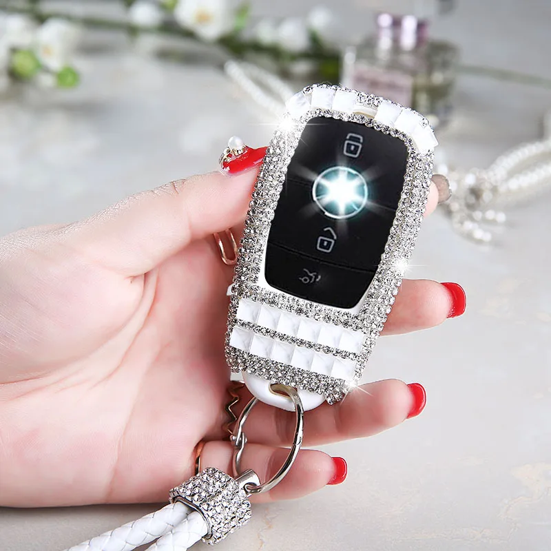 For Mercedes Benz 2016 2017 E200L E300L E320L Car key case shell Diamond Cover Styling Accessories With keyChain Ring | Автомобили и