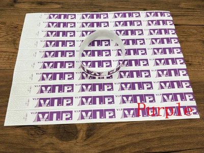 VIP Purple VIP 100 штук одноразовый браслет tyvek для мероприятий, простой цвет Дешевые tyvek бумажный браслет - Цвет: VIP Purple
