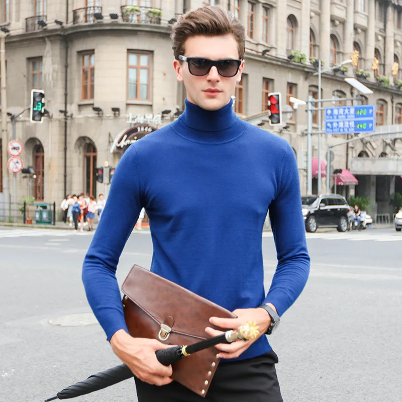 2016 Новый брендовый мужской шерстяной свитер осенне зимний толстый трикотажный