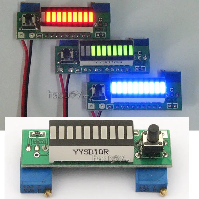 Diy Наборы LM3914 10 сегметный 5V 12V Батарея Ёмкость Мощность уровень Дисплей зеленый