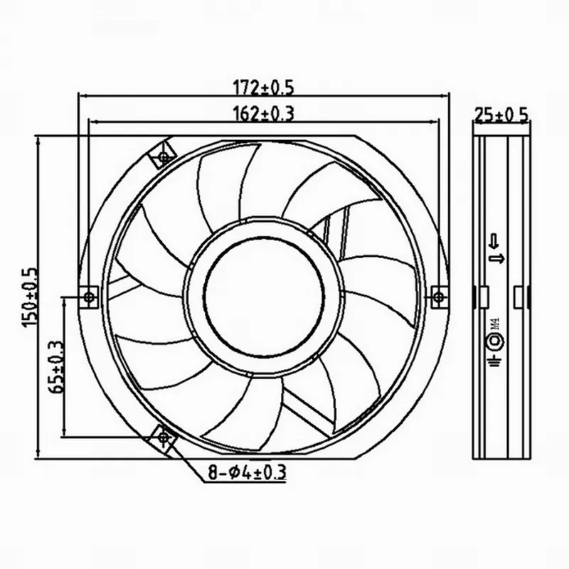 Gdstime 2 шт DC 12V 175mm x 150mm 25mm двойной шар корпус компьютера охлаждающий
