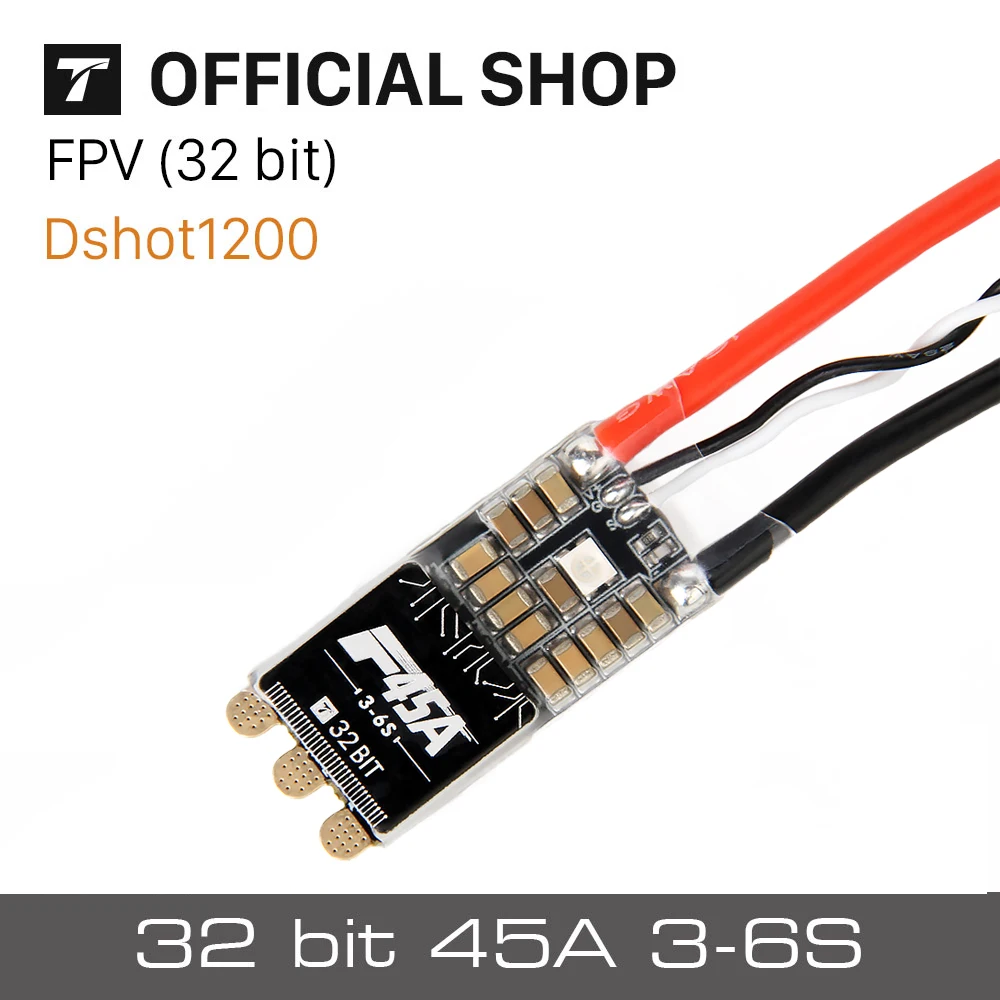 T мотор F45A V2 45A 3 6S ESC BLHeli_32 Dshot1200 Stm32f501 escobilas Soporte Oneshot Multishot w/ RGB светодиодный