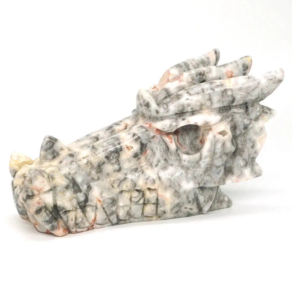Голова Дракона Череп 5 &quotCrazy Agate натуральные резные камни целебные кристаллы