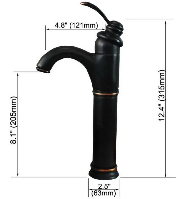 

Black Oil Rubbed Brass Single Hole Single Handle Bathroom Vessel Basin Faucets Mixer Tap Lnf227