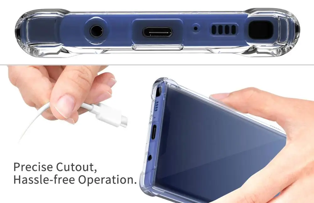 Crystal Dirt Resistant Case For Samsung Galaxy Note 9 Transparent Gel Bumper Anti Skid Soft TPU Rubber |