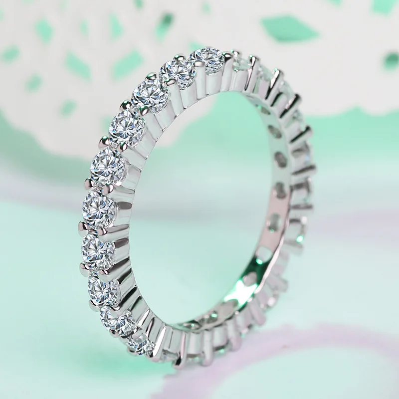 new arrival hot full Zircon for rose gold ring luxury wedding Silver Round Shape Radiant Elegance Jewelry | Украшения и