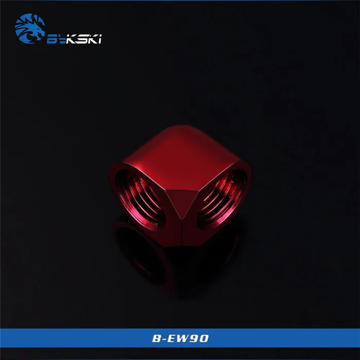 red Bykski угол 90 Фитинг Двойной Женский G1/4 ''90 градусов разъем Металлический фитинг использовать для водяного охлаждения локоть G1/4 резьба B-EW90 - Цвет лезвия: red