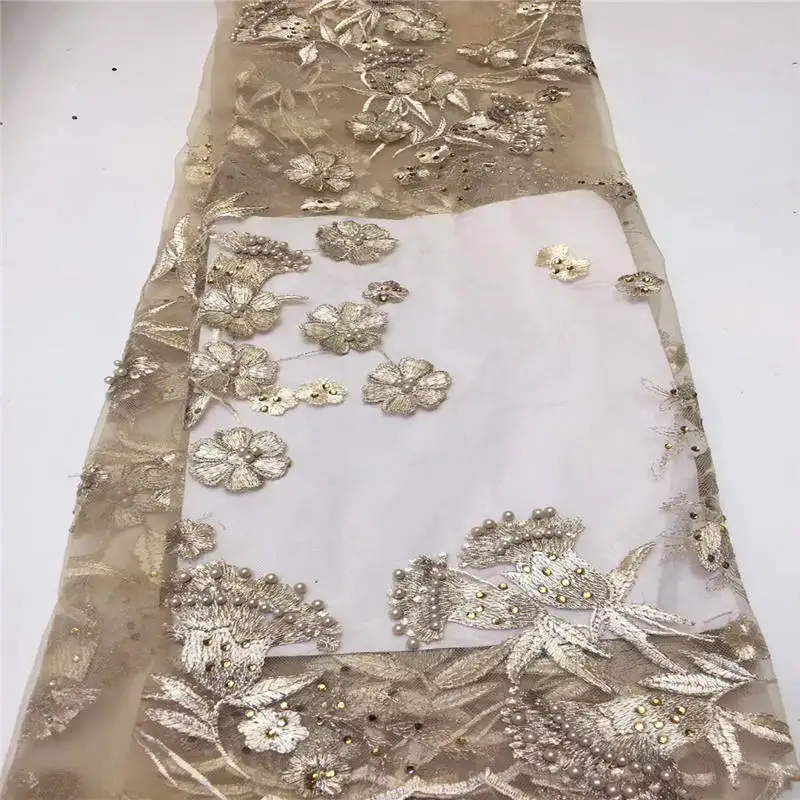 5yard purple pink blue African lace fabric 3D flower pattern embroidery French clothing accessories | Дом и сад