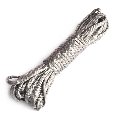 Paracord 550 100ft веревка Paracord Lanyard аксессуары парашют Deg для наружного кемпинга снаряжение и выживания - Цвет: Grey