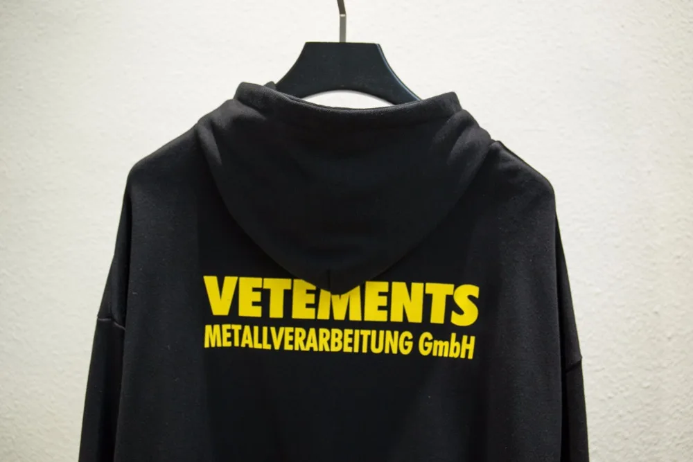 2018F/W в стиле хип-хоп Vetements желтый логос напечатал мужские и женские пуловер с