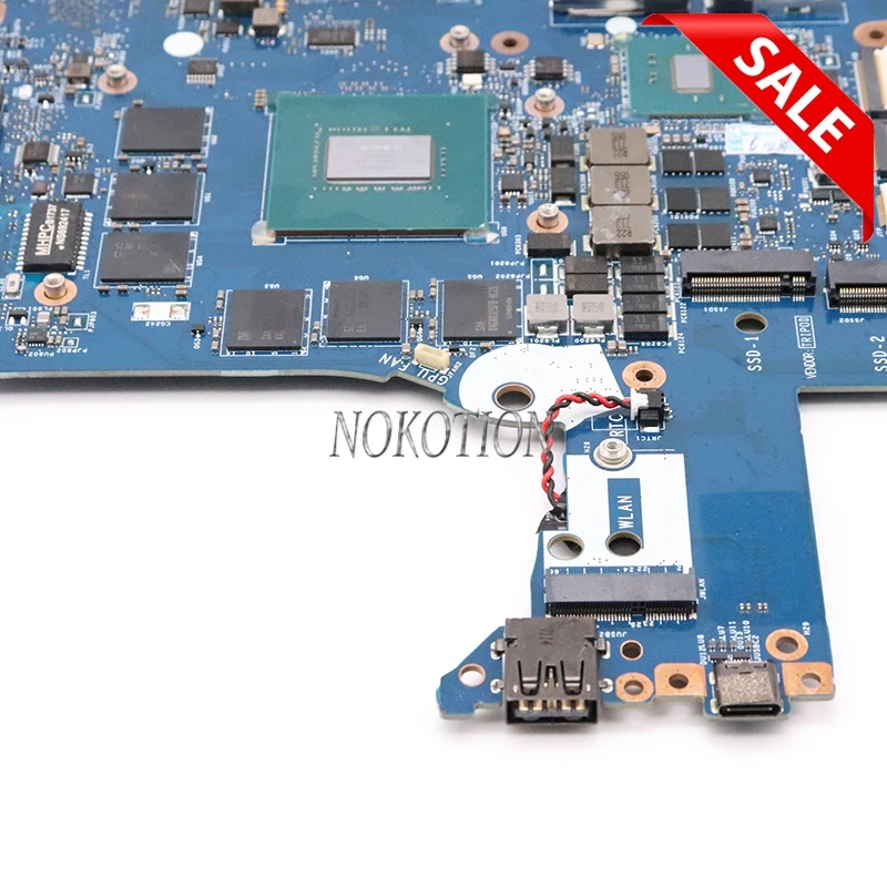 NOKOTION For Dell Alienware 13 R3 Laptop Motherboard I7-7700HQ 2.8Ghz CPU GTX1060 GPU CN-0GG6GW 0GG6GW GG6GW BAP00 LA-D581P