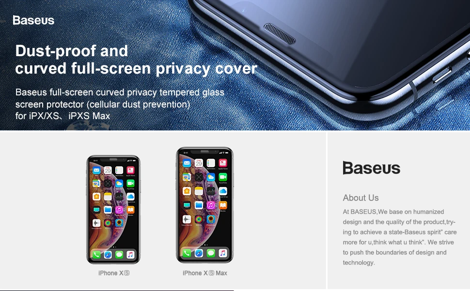Защитное стекло Baseus с антибликовым покрытием для iPhone XR Xs Max Защитная пленка для экрана 0,3 мм 3D полное покрытие закаленное стекло для iPhone X Xs