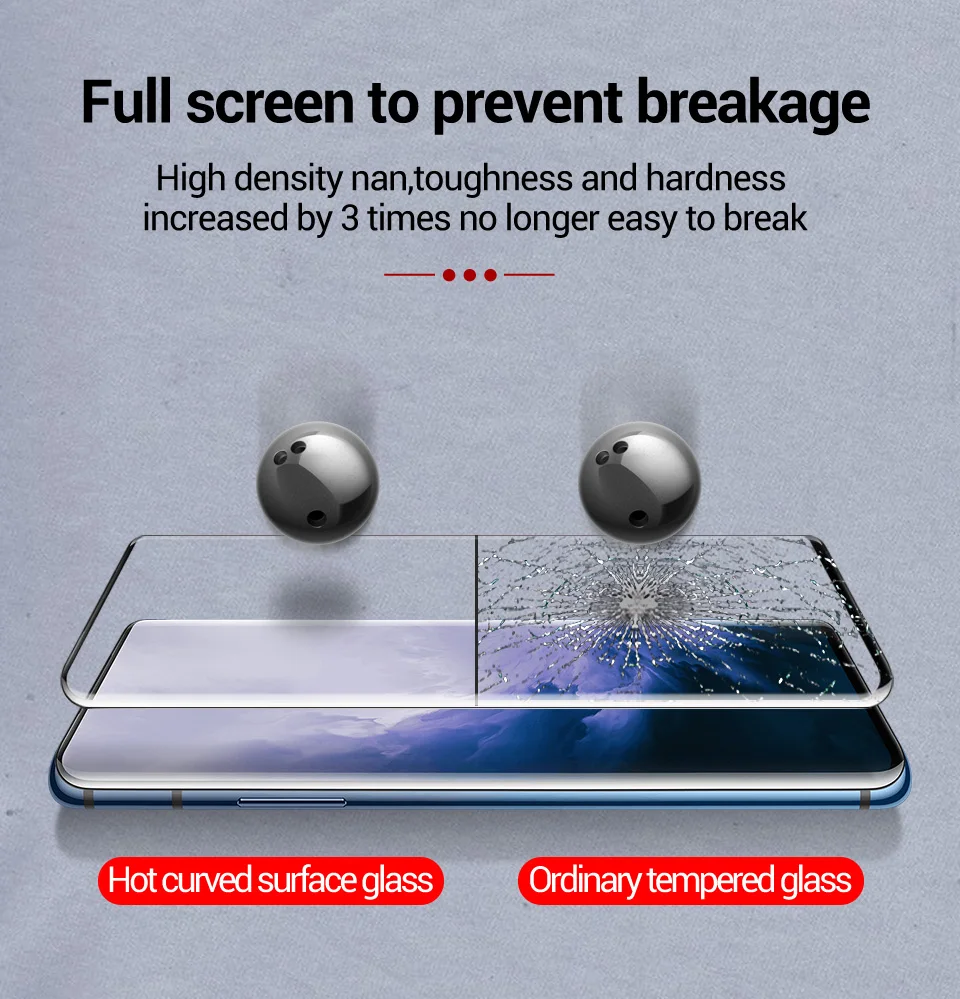 PZOZ закаленное стекло для Oneplus 7 Pro защита экрана полное покрытие пленка для Oneplus7 One plus7 Стекло полный экран защитная пленка