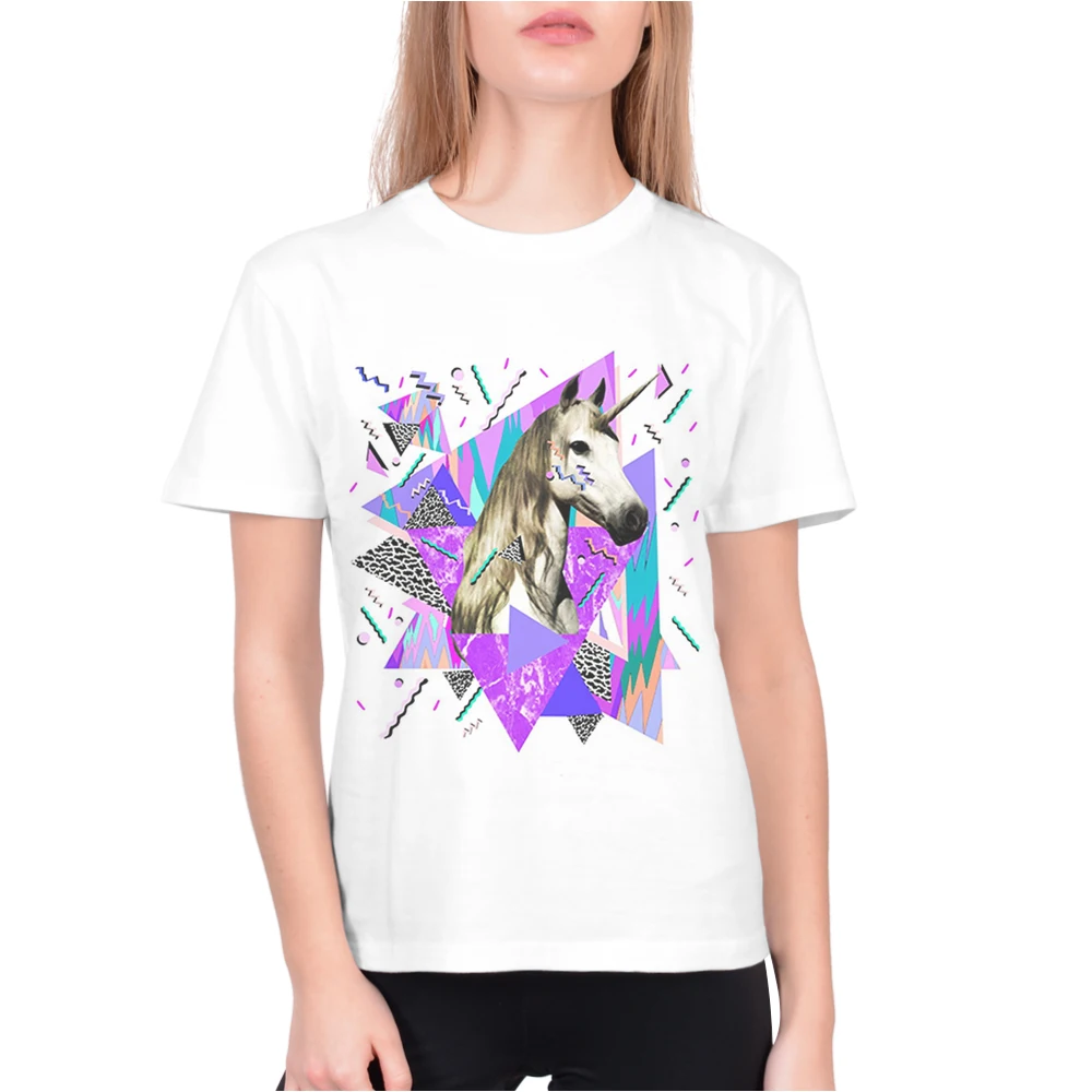 Limited Time Discount Women Short Sleeve Cotton Top Female T-Shirts For Woman Fashion Tees Clothes Unicorn Print Camiseta Mujer | Женская
