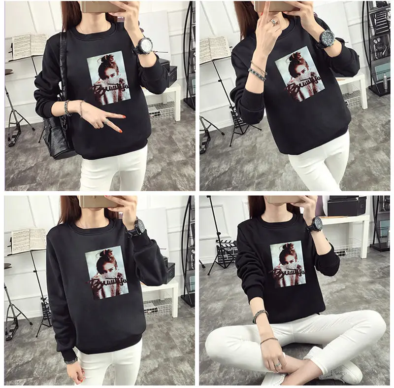 Осенне-зимняя женская толстовка с принтом Sudaderas Harajuku, теплая флисовая толстовка с длинным рукавом, свободные женские толстовки, спортивный костюм Mujer