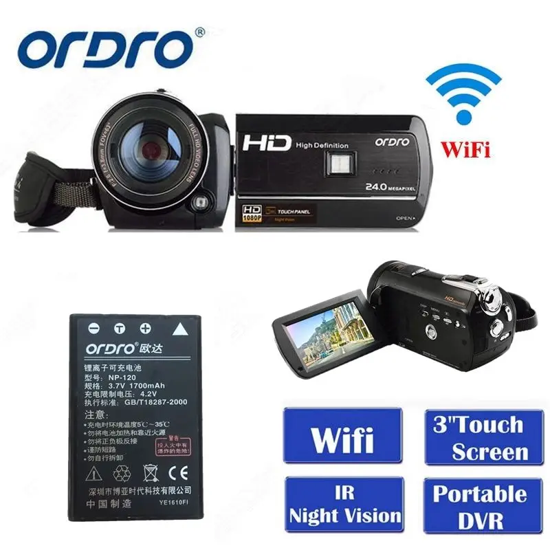 Бесплатная Доставка почтой! ORDRO HDV D395 Full HD 1080P 18X 3 0 &quotЦифровая видеокамера с