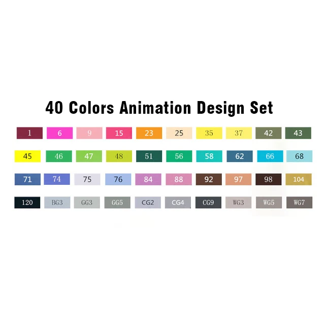Touchfive 30/40/60/80 Colors Art Marker Set Alcohol Based Sketch Marker Pen For Drawing Manga Design Art Set Supplies - Цвет: 40 Animation Set