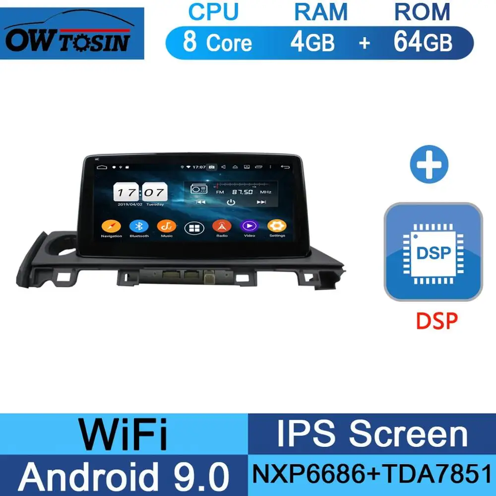 64G DSP 10,2" ips Android 9,0 8 ядерный 4G+ 64G Автомобильный мультимедийный радио gps для Mazda 6 Atenza dzda6 DSP CarPlay Parrot BT - Цвет: 64G DSP