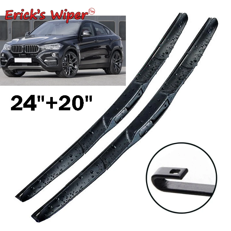 

Erick's Wiper Front Wiper Blades For BMW X6 F16 2014 2015 2016 2017 Windshield Windscreen Front Window 24"+20"